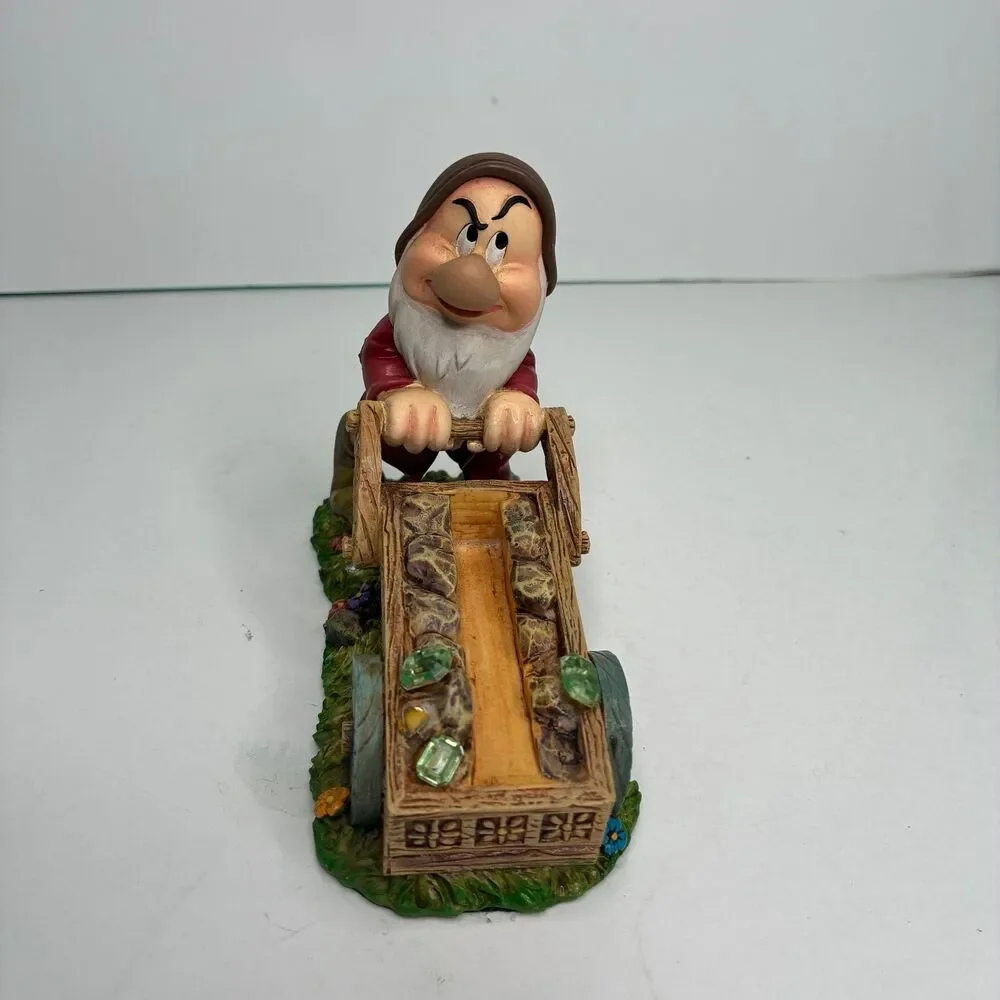 Disney Snow White & The Seven Dwarfs Desk Set GRUMPY Business Card Holder Vtg